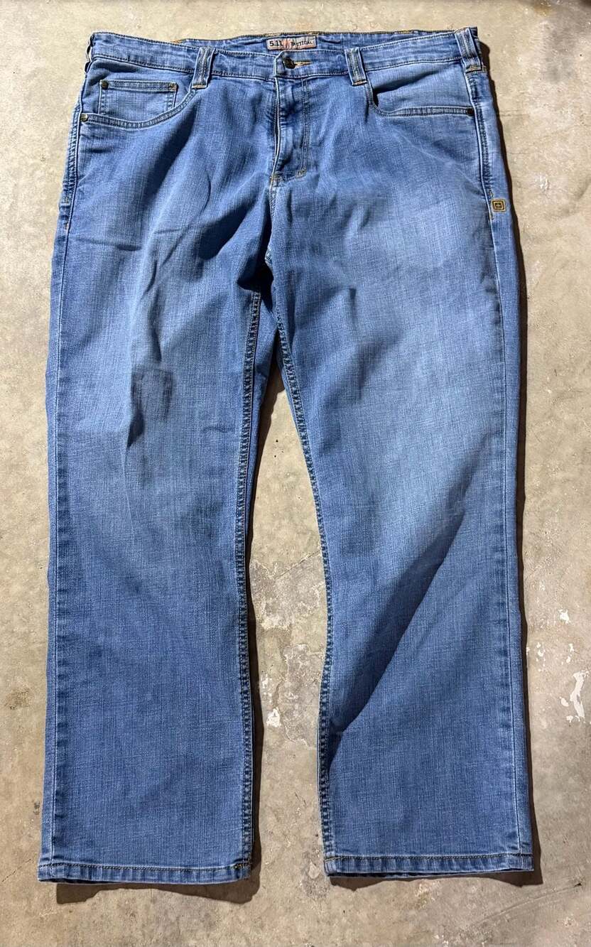 5.11 Tactical Men's Relaxed Fit Blue Denim Jeans (Size 38x30)